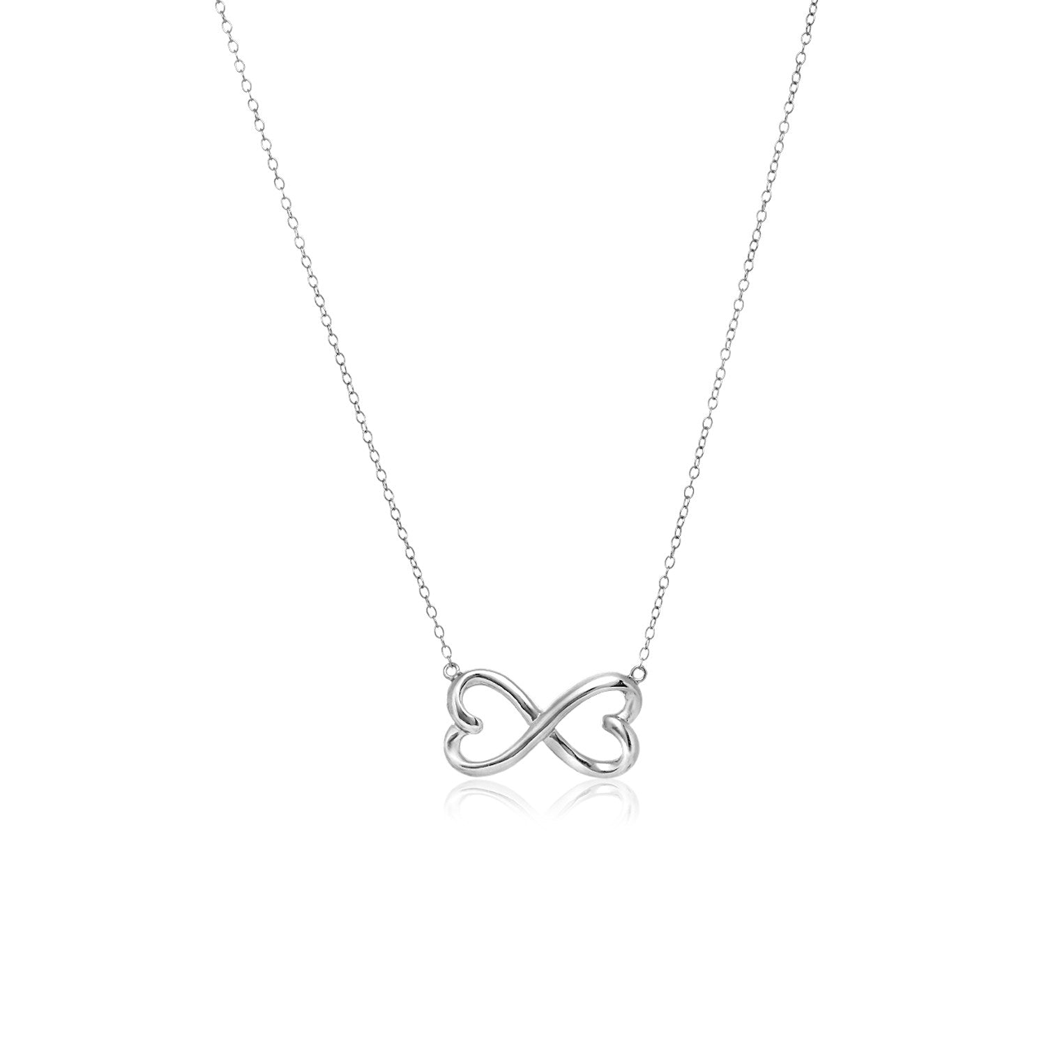 Sterling Silver Infinity Double Heart Necklace