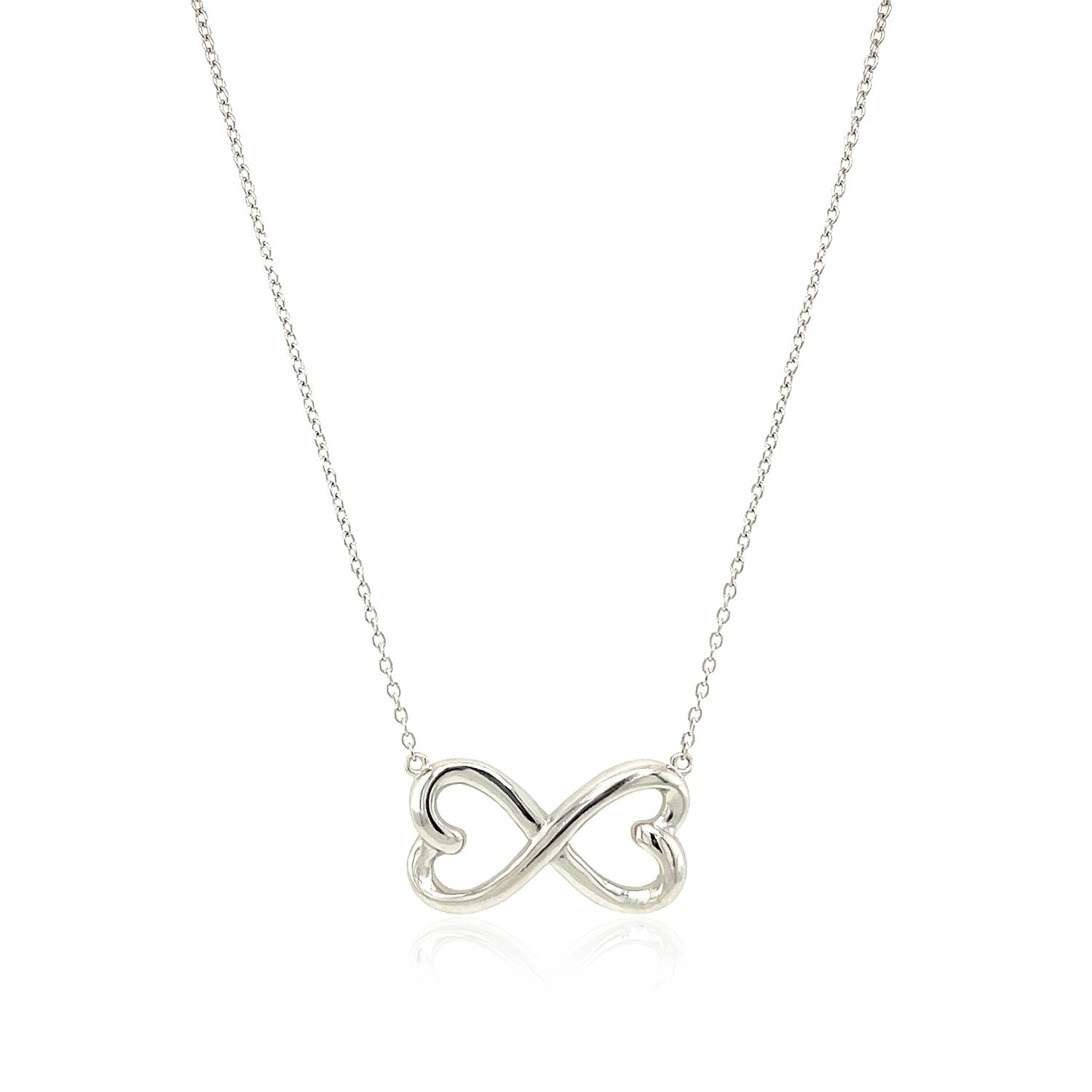 Sterling Silver Infinity Double Heart Necklace