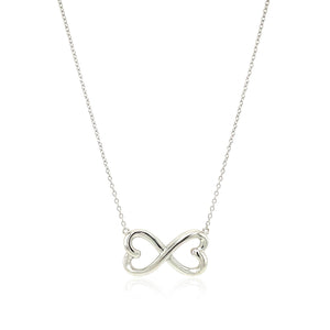 Sterling Silver Infinity Double Heart Necklace