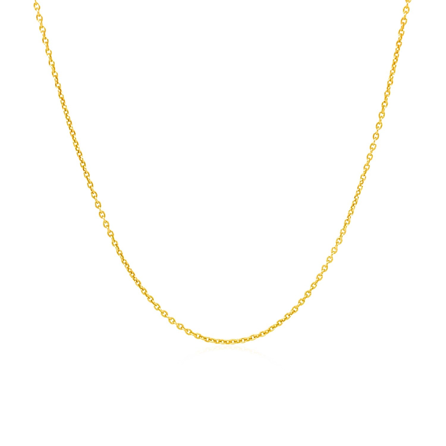 14k Yellow Gold Round Cable Link Chain 1.1mm