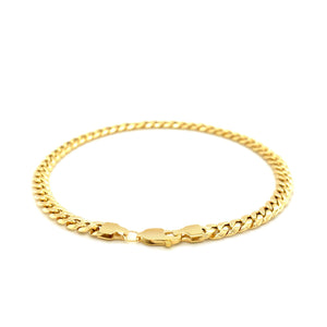 4.5mm 14k Yellow Gold Miami Cuban Semi Solid Bracelet