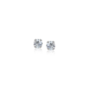 14k White Gold White Cubic Zirconia 2mm Stud Earrings