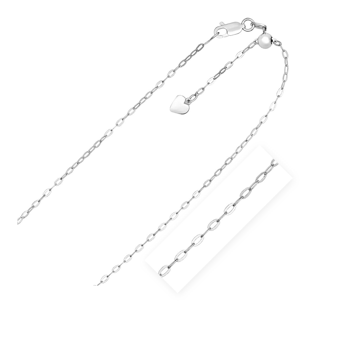 Sterling Silver 2.5 mm Adjustable Piatto Chain