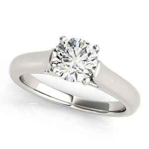 14k White Gold Cathedral Design Solitaire Diamond Engagement Ring (1 cttw)