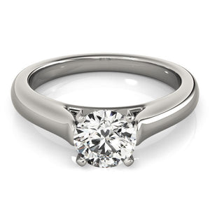 14k White Gold Cathedral Design Solitaire Diamond Engagement Ring (1 cttw)