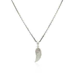 Sterling Silver with Textured Angel Wing Pendant