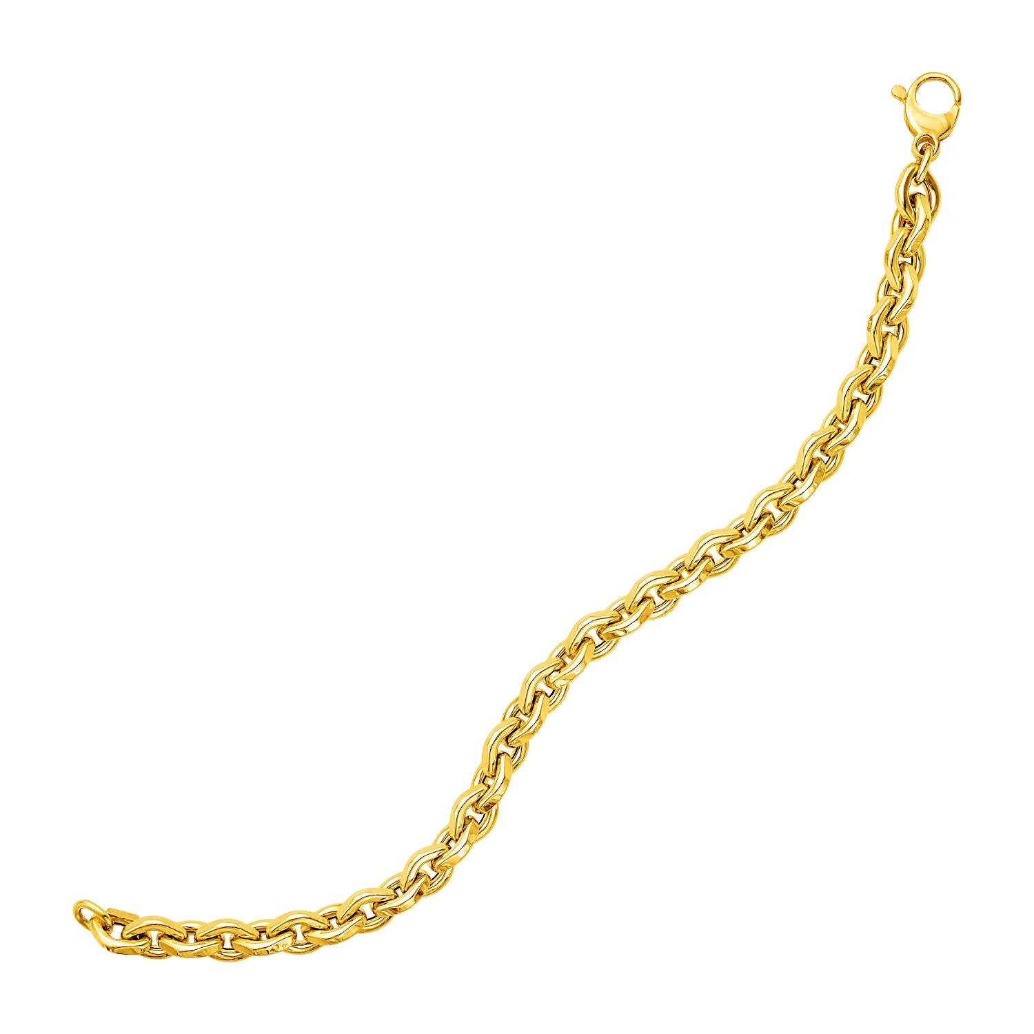 14k Yellow Gold 7 1/4 inch Rolo Chain Bracelet