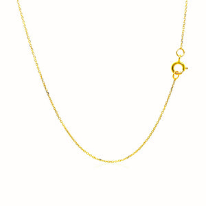 14k Yellow Gold Diamond Cut Cable Link Chain 0.7mm