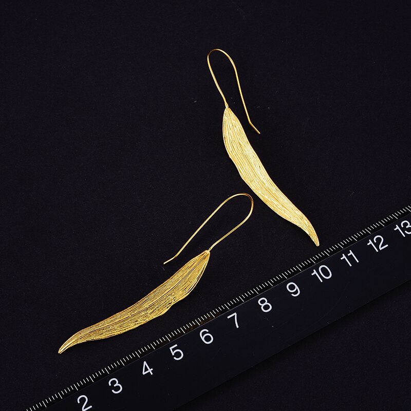 Golden Leaf Dangle Earrings
