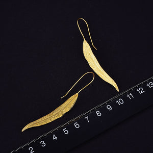 Golden Leaf Dangle Earrings