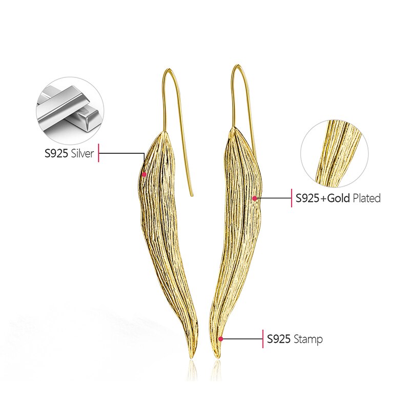Golden Leaf Dangle Earrings