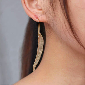 Golden Leaf Dangle Earrings