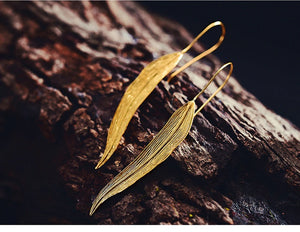 Golden Leaf Dangle Earrings