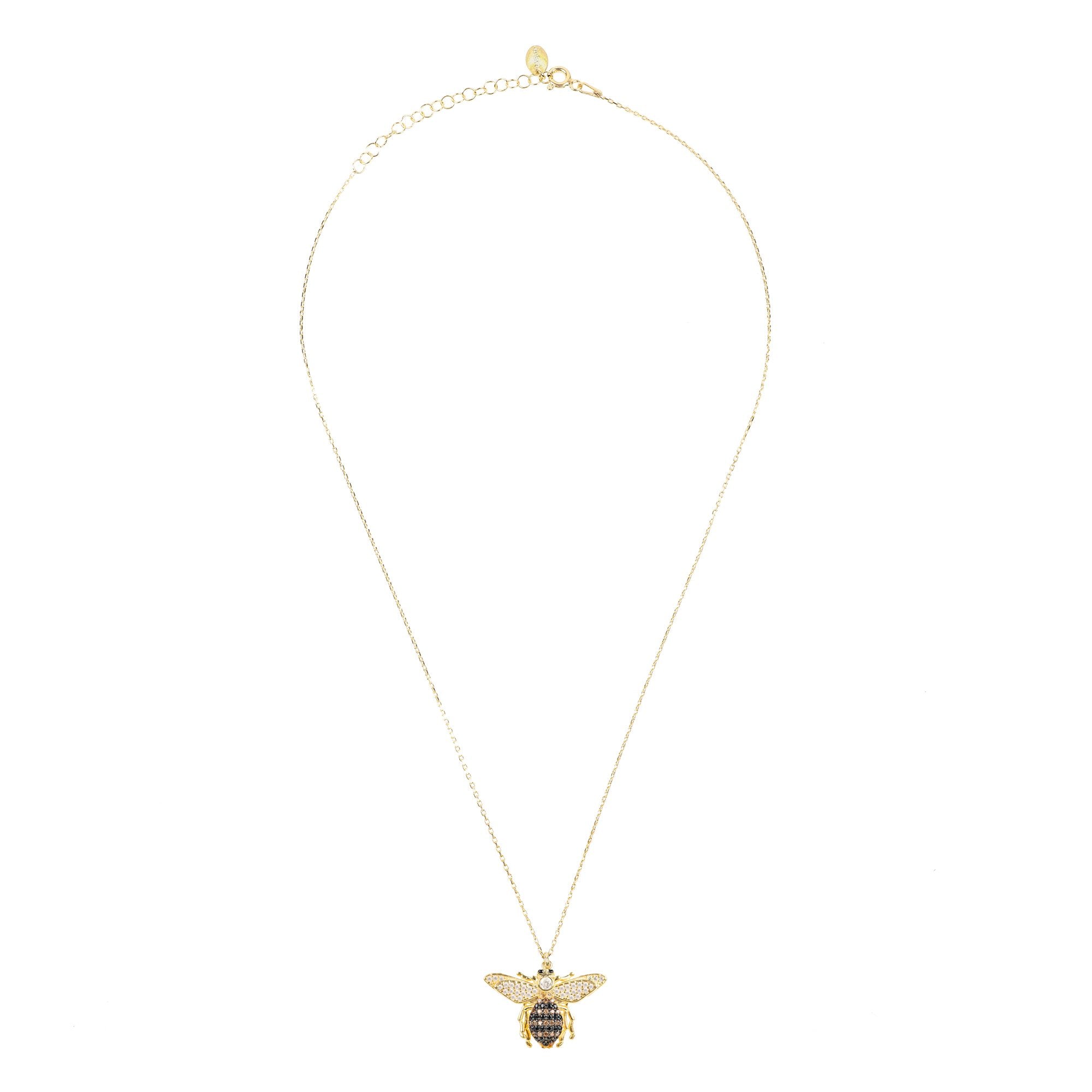 Honey Bee Pendant Necklace Gold