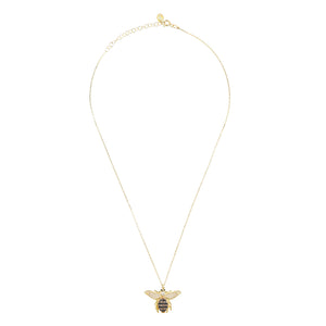 Honey Bee Pendant Necklace Gold