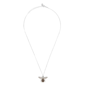 Honey Bee Pendant Necklace Silver