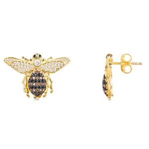 Honey Bee Stud Earrings Gold