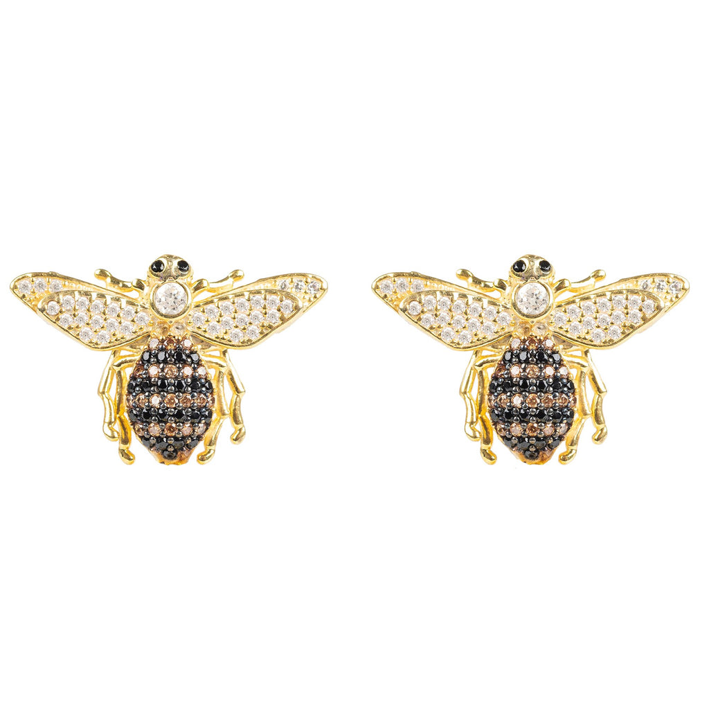 Honey Bee Stud Earrings Gold