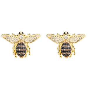 Honey Bee Stud Earrings Gold