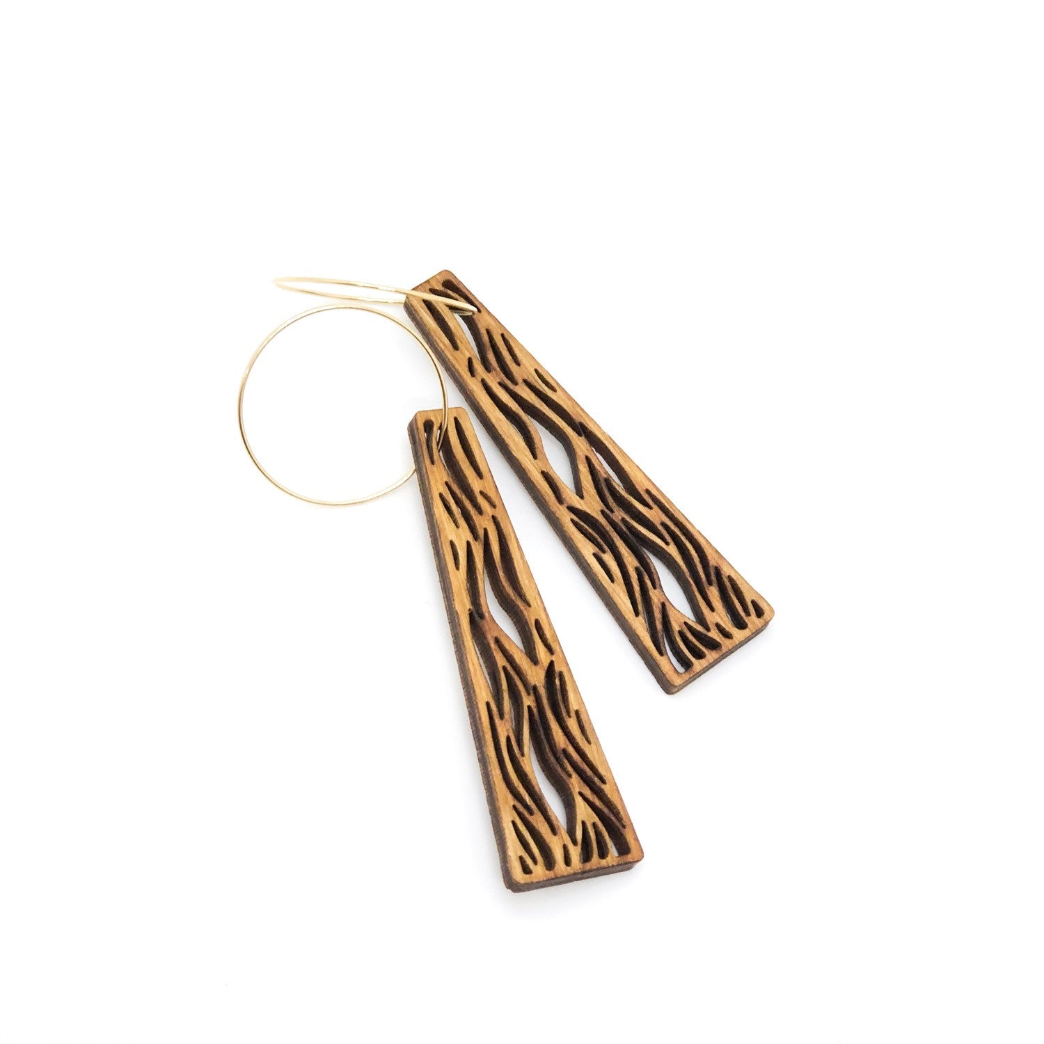 wood earrings | WATERFALL