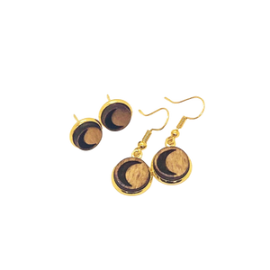 wood earrings | MOON CRESCENT