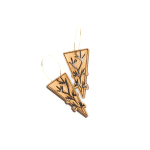 wood earrings | BIRD OF PARADISE