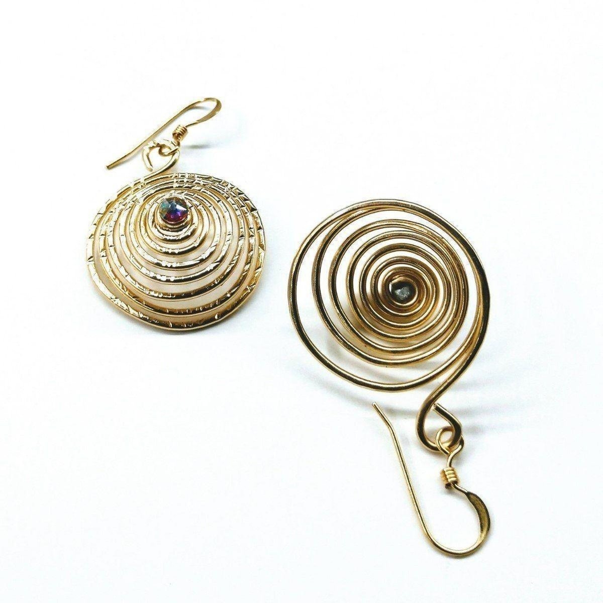 Gold Filled 14CT Crystal Spiral Earrings