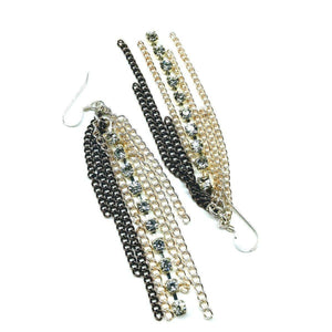 Rhinestone Crystal Chain Fringe Earrings